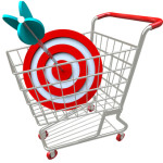 Shopping Cart Target and Arrow in Bulls-Eye