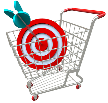 Shopping Cart Target and Arrow in Bulls-Eye