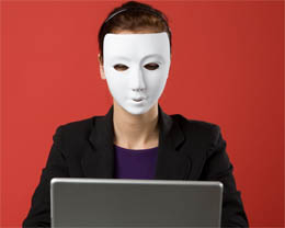 A female surfing the web anonymously